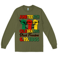 Army Green juneteenth celebrating black freedom Long Sleeve Tee - HRA Design Shop