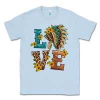 Dusty Blue love indian headdress Classic Tee - HRA Design Shop