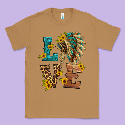 Love Indian Headdress Classic Tee Designed By Hra Design Shop
