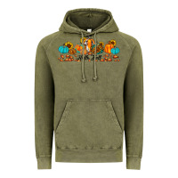 Vintage Olive hello fall pumpkin sunflower Vintage Hoodie - JahusDesignShop
