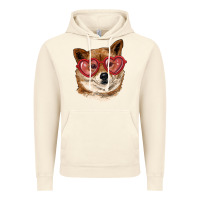 Vintage Artic shiba inu with love glasses Vintage Hoodie - RanaPortraitStore