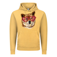 Vintage Mustard shiba inu with love glasses Vintage Hoodie - RanaPortraitStore