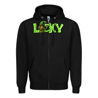 Black St Patricks Day Lucky Gnome Zipper Hoodie - Jasminsmagicworld