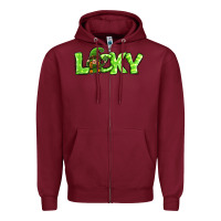 Burgundy St Patricks Day Lucky Gnome Zipper Hoodie - Jasminsmagicworld