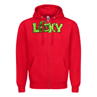 Red St Patricks Day Lucky Gnome Zipper Hoodie - Jasminsmagicworld