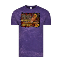 Cloud Purple all i want for christmas is a horse brown horse Vintage Tee - RanaPortraitStore
