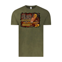 Vintage Olive all i want for christmas is a horse brown horse Vintage Tee - RanaPortraitStore