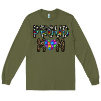 Army Green proud mom Long Sleeve Tee - CowhideDigitalArt