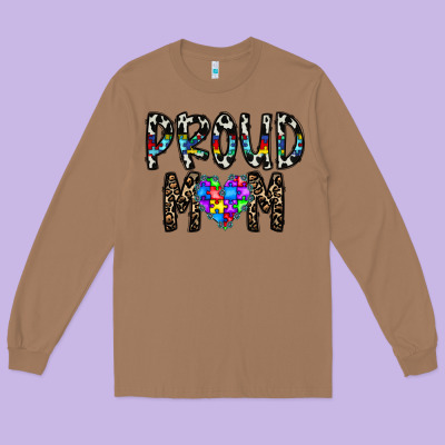 Proud Mom Long Sleeve Tee Designed By Cowhidedigitalart