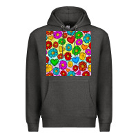 Charcoal Heather Pride lgbtq flowers and hearts seamless pattern Premium Hoodie - BundleAndBundleShop
