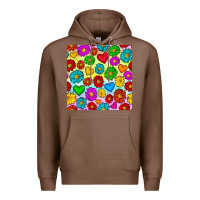 Chestnut Pride lgbtq flowers and hearts seamless pattern Premium Hoodie - BundleAndBundleShop