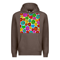 Coffee Pride lgbtq flowers and hearts seamless pattern Premium Hoodie - BundleAndBundleShop