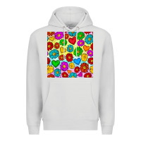 Dove Grey Pride lgbtq flowers and hearts seamless pattern Premium Hoodie - BundleAndBundleShop
