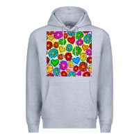 Heather Grey Pride lgbtq flowers and hearts seamless pattern Premium Hoodie - BundleAndBundleShop