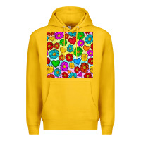 Lemon Pride lgbtq flowers and hearts seamless pattern Premium Hoodie - BundleAndBundleShop