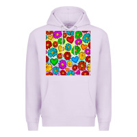 Lilac Pride lgbtq flowers and hearts seamless pattern Premium Hoodie - BundleAndBundleShop