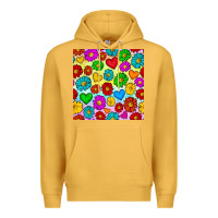 Mustard Pride lgbtq flowers and hearts seamless pattern Premium Hoodie - BundleAndBundleShop