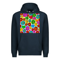 Navy Pride lgbtq flowers and hearts seamless pattern Premium Hoodie - BundleAndBundleShop