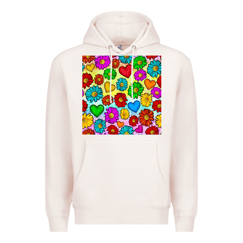 Pride Lgbtq Flowers And Hearts Seamless Pattern Premium Hoodie by BundleAndBundleShop | Teevron