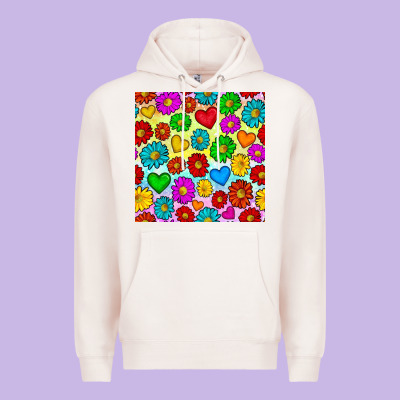 Pride Lgbtq Flowers And Hearts Seamless Pattern Premium Hoodie Designed By Bundleandbundleshop