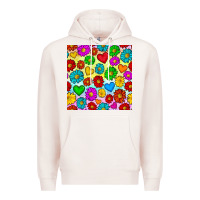 Pale Pink Pride lgbtq flowers and hearts seamless pattern Premium Hoodie - BundleAndBundleShop
