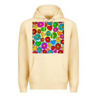 Pina Colada Pride lgbtq flowers and hearts seamless pattern Premium Hoodie - BundleAndBundleShop