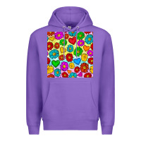 Purple Pride lgbtq flowers and hearts seamless pattern Premium Hoodie - BundleAndBundleShop