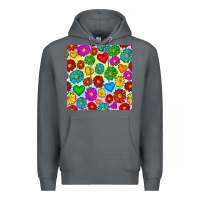 Rock Pride lgbtq flowers and hearts seamless pattern Premium Hoodie - BundleAndBundleShop