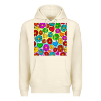 Sandshell Pride lgbtq flowers and hearts seamless pattern Premium Hoodie - BundleAndBundleShop