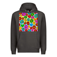 Smoke Pride lgbtq flowers and hearts seamless pattern Premium Hoodie - BundleAndBundleShop