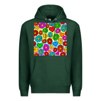 Sports Green Pride lgbtq flowers and hearts seamless pattern Premium Hoodie - BundleAndBundleShop