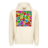 Tofu Pride lgbtq flowers and hearts seamless pattern Premium Hoodie - BundleAndBundleShop