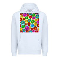 White Pride lgbtq flowers and hearts seamless pattern Premium Hoodie - BundleAndBundleShop
