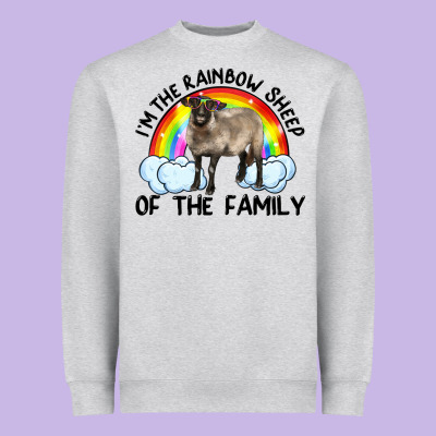 Heavyweight Sweatshirt i'm the rainbow sheep of the family suffolk sheep black face sheep