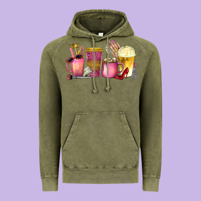 Boss Lady Coffee Cups With Money Vintage Hoodie Designed By Texasbilliewilder