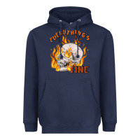 Navy everything's fine Heavyweight Hoodie - MaliasSmallBusiness