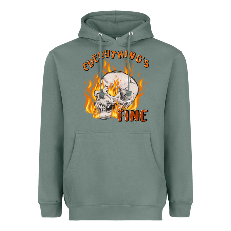 Everything's Fine Heavyweight Hoodie by MaliasSmallBusiness | Teevron