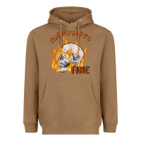 Toasted Coconut everything's fine Heavyweight Hoodie - MaliasSmallBusiness