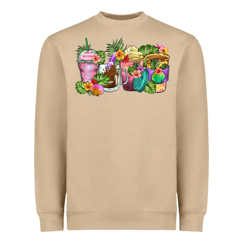 Tropical Coffee Cups Heavyweight Sweatshirt by Zillion Design Studio | Teevron