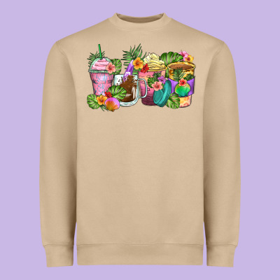 Heavyweight Sweatshirt tropical coffee cups