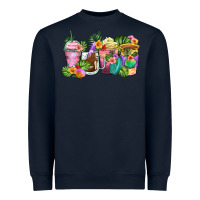 Navy tropical coffee cups Heavyweight Sweatshirt - Zillion Design Studio