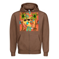 Chestnut summer slipper and cocktail seamless pattern Zipper Hoodie - BundleAndBundleShop