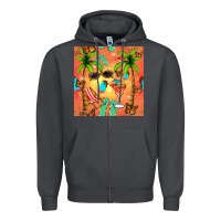 Smoke summer slipper and cocktail seamless pattern Zipper Hoodie - BundleAndBundleShop