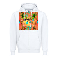 White summer slipper and cocktail seamless pattern Zipper Hoodie - BundleAndBundleShop