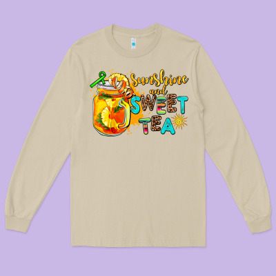 Sunshine And Sweet Tea Long Sleeve Tee Designed By Adodesignshop