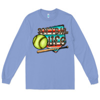 Colony Blue softball life Long Sleeve Tee - CowhideDigitalArt