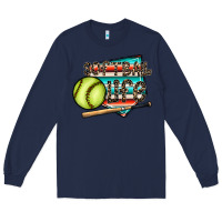 Navy softball life Long Sleeve Tee - CowhideDigitalArt