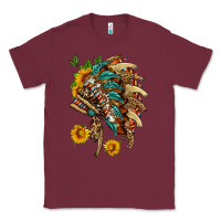 Burgundy indian headdress with pattern and sunflowers Classic Tee - HRA Design Shop