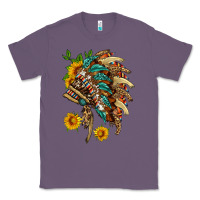 Lavender indian headdress with pattern and sunflowers Classic Tee - HRA Design Shop