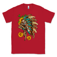 Red indian headdress with pattern and sunflowers Classic Tee - HRA Design Shop